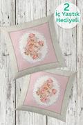Eponj Home 1 Alana 1 Bedava Dijital Kırlent 40x40cm Romantic Bej