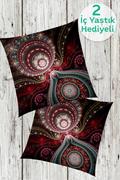 Eponj Home 1 Alana 1 Bedava Dijital Kırlent 40x40cm Rumi Bordo