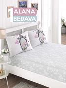 Eponj Home 1 Alana 1 Bedava Lastikli Çarşaf Seti Çift Kişilik İlya Mint