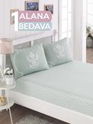 Eponj Home 1 Alana 1 Bedava Lastikli Çarşaf Seti Tek Kişilik Pure Mint