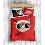 Eponj Home 3D Nevresim Seti Pamuk Çift Kişilik Caffe Kırmızı