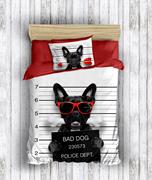 Eponj Home 3D Nevresim Seti Pamuk Tek Kişilik BadDog Siyah-Beyaz