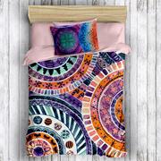 Eponj Home 3D Nevresim Seti Pamuk Tek Kişilik Colormix Orange