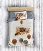 Eponj Home 3D Nevresim Seti Pamuk Tek Kişilik Wooly Kırık Beyaz