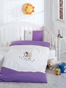 Eponj Home Akfil Bebek Nakışlı Nevresim Takımı Porti Mor