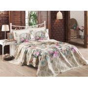 Eponj Home Baskılı Pike Takımı Çift Kişilik Angel Bej