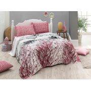 Eponj Home Baskılı Pike Takımı Çift Kişilik Palvin Beyaz