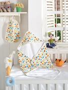 Eponj Home Hediyeli Bebek Havlu Seti Dijital Cufcuf Uçak Beyaz