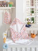 Eponj Home Hediyeli Bebek Havlu Seti Dijital Kalpli Ayıcık Beyaz