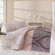 Eponj Home Kapitone Yatak Örtüsü Seti Çift Kişilik Damask Kahve