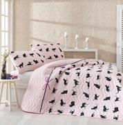 Eponj Home Kapitone Yatak Örtüsü Seti Tek Kişilik Cats Pudra
