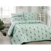 Eponj Home Kapitone Yatak Örtüsü Seti Tek Kişilik Flamingo Mint
