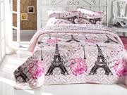 Eponj Home Kapitone Yatak Örtüsü Seti Tek Kişilik Fromparis Pembe