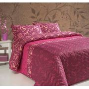 Eponj Home Kapitone Yatak Örtüsü Seti Tek Kişilik Gülistan Bordo