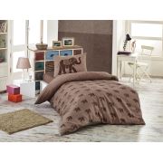 Eponj Home Kolay Ütülenir Nevresim Takımı Tek Kişilik Fil Kahve