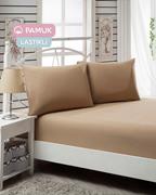 Eponj Home Poplin Lastikli Çarşaf+Yastık Seti Tek Kişilik A.Kahve
