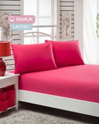 Eponj Home Poplin Lastikli Çarşaf+Yastık Seti Tek Kişilik Fuşya