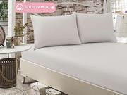 Eponj Home Poplin Lastikli Çarşaf+Yastık Seti Tek Kişilik Gri
