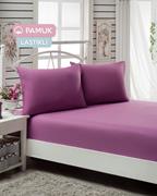 Eponj Home Poplin Lastikli Çarşaf+Yastık Seti Tek Kişilik Lila