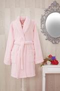 Eponj Home Şalyaka Bornoz Pembe Dantelli Pudra L Beden