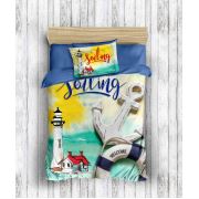 Eponj Home 3D Nevresim Seti Pamuk Tek Kişilik Sailing Sarı