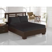 Eponj Home Lastikli Çarşaf+Yastık Seti Çift Kişilik Polycotton Siyah
