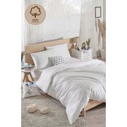 Eponj Home Cotton Nevresim Takımı Çift Kişilik Flat O.Beyaz
