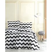 Eponj Home B&W Kapitone Yatak Örtüsü Seti Çift Kişilik SmallZigzag