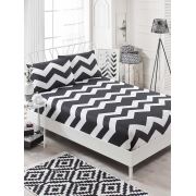 Eponj Home B&W Lastikli Çarşaf Seti Çift Kişilik BigZigzag
