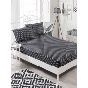 Eponj Home B&W Lastikli Çarşaf Seti Çift Kişilik SmallStar