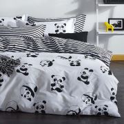 Eponj Home B&W Nevresim Takımı Çift Kişilik Panda