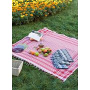 Eponj Home 4'lü Piknik Örtüsü Kırmızı-Mavi-Siyah-Haki