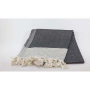 Eponj Home Peştemal Saçaklı Honey Comb Siyah 9851