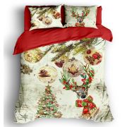 Eponj Home Yılbaşı Nevresim Seti Pamuk Çift Kişilik Merry Krem