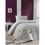 Eponj Home %100 İç-Dış Pamuk Yorgan Tek Kişilik Beyaz