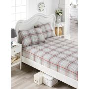 Eponj Home Pes Lastikli Çarşaf Seti Çift Kişilik Burberry Gri