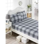 Eponj Home Pes Lastikli Çarşaf Seti Çift Kişilik Burberry Siyah