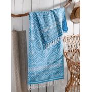 Eponj Home Peştemal Jakarlı Kilim Turkuaz 8807