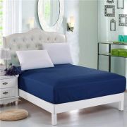 Eponj Home Örme Penye Lastikli Çarşaf Çift Kişilik Lacivert