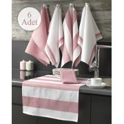 Eponj Home 6'lı Mutfak Peçetesi Seti Pembe