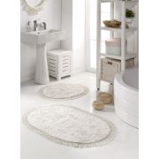 Eponj Home Banyo Paspas Seti Erguvani - Saçaklı Oval Krem