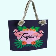 Eponj Home Baskılı Plaj Çantası Tropical 075 Pembe