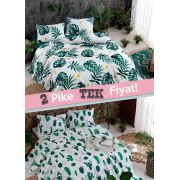 Eponj Home 2li Pike Çift Kişilik Monstera Kaktüs Yeşil