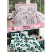 Eponj Home 2li Pike Tek Kişilik Maylin Monstera Yeşil