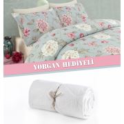 Eponj Home Yorgan Hediyeli Nevresim Seti Çift Kişilik Sandiego Mint