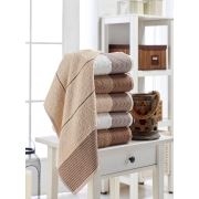 Eponj Home 6'lı Havlu Seti Vorteks 50x85 cm Fitilli Kahve