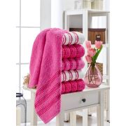 Eponj Home 6'lı Havlu Seti Vorteks 50x85 cm Makara Pembe