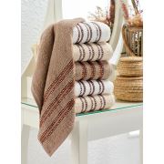 Eponj Home 6'lı Havlu Seti Vorteks 50x85 cm Makara Kahve