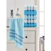 Eponj Home 6'lı Havlu Seti Vorteks 50x85 cm Makara Turkuaz