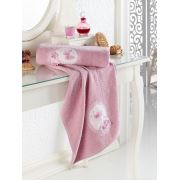 Eponj Home 2'li Banyo Havlu Seti Vorteks 70x140 + 50x90 cm Hareketli Kelebek Mürdüm